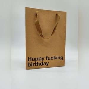 "Happy Fucking Birthday" Kraft Gift Bag 11x8x4 Minimal Humor Funny Birthday